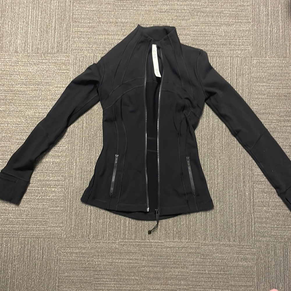 lululemon black define zip up jacket (full length)